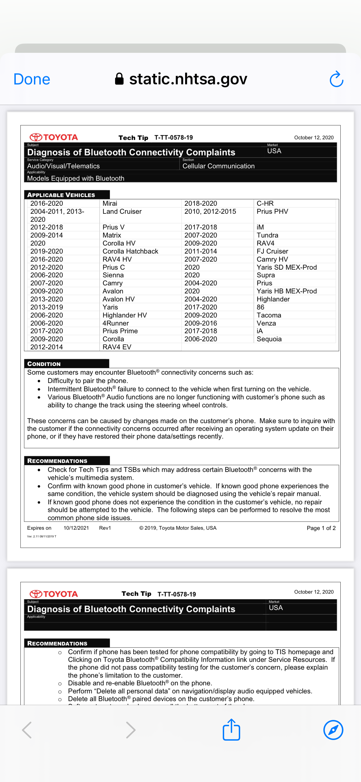 Repair Bulletin Interface
